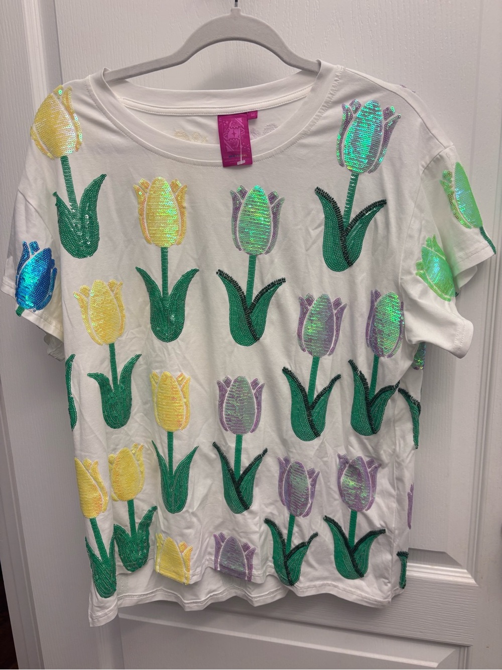 Queen of Sparkle Sequin Tulip Tee – Size Medium – Like New